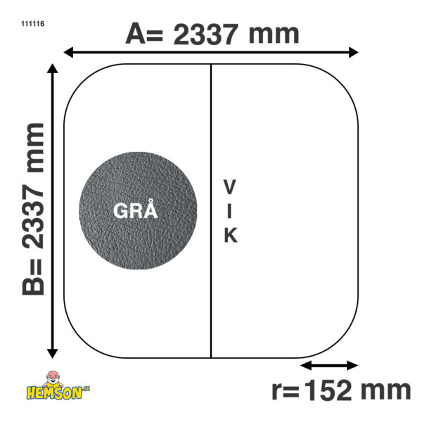Spalokk | 223,7x223,7 r15 | Grå | 111116