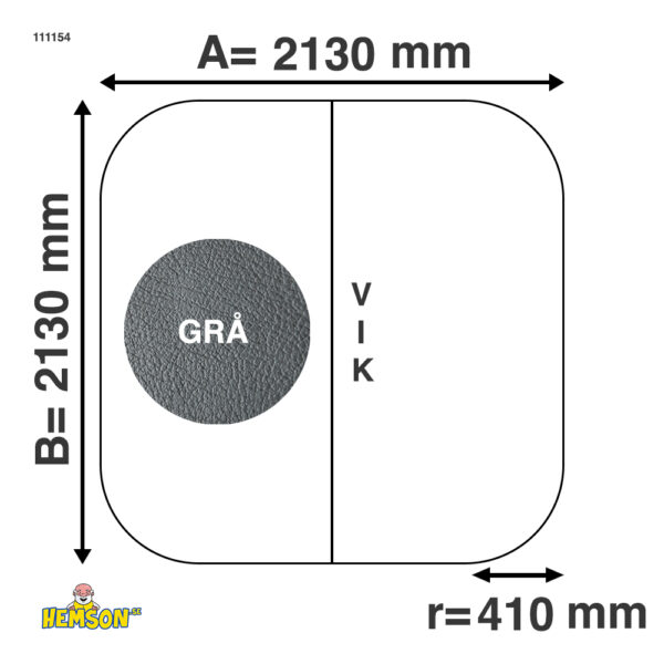 Spalokk | 213x213 r41 | Grå | 111154